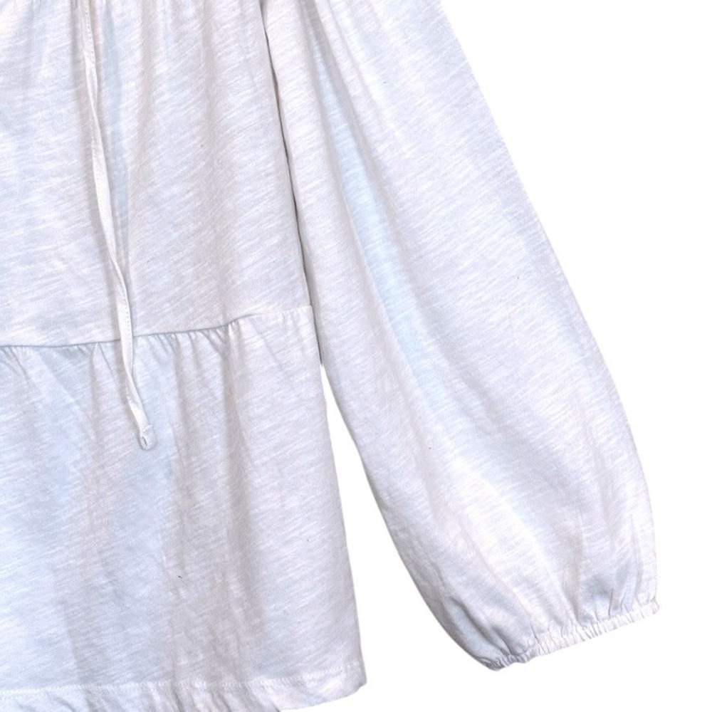 Lucky Brand White Embroidered Peasant Top Sz M 100% Cotton Boho Coastal NWT - Picture 4 of 10